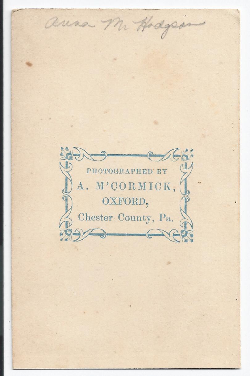 Mccormick Cdv Annamhodgson Photo60verso