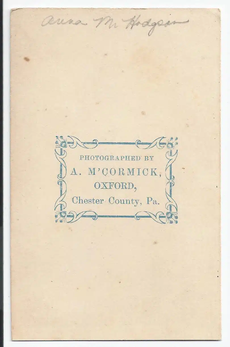Mccormick Cdv Annamhodgson Photo60verso