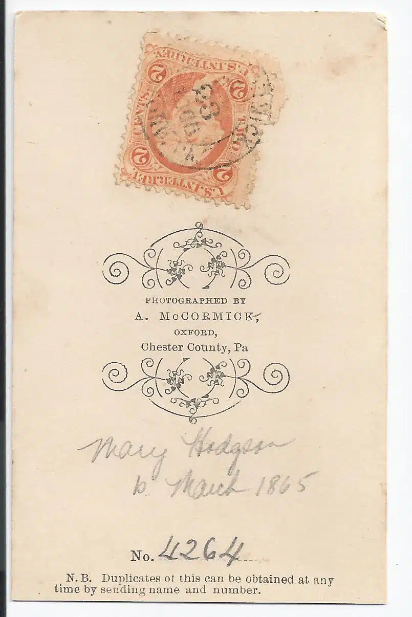 Mccormick Cdv Mary Hodgson Photo61verso