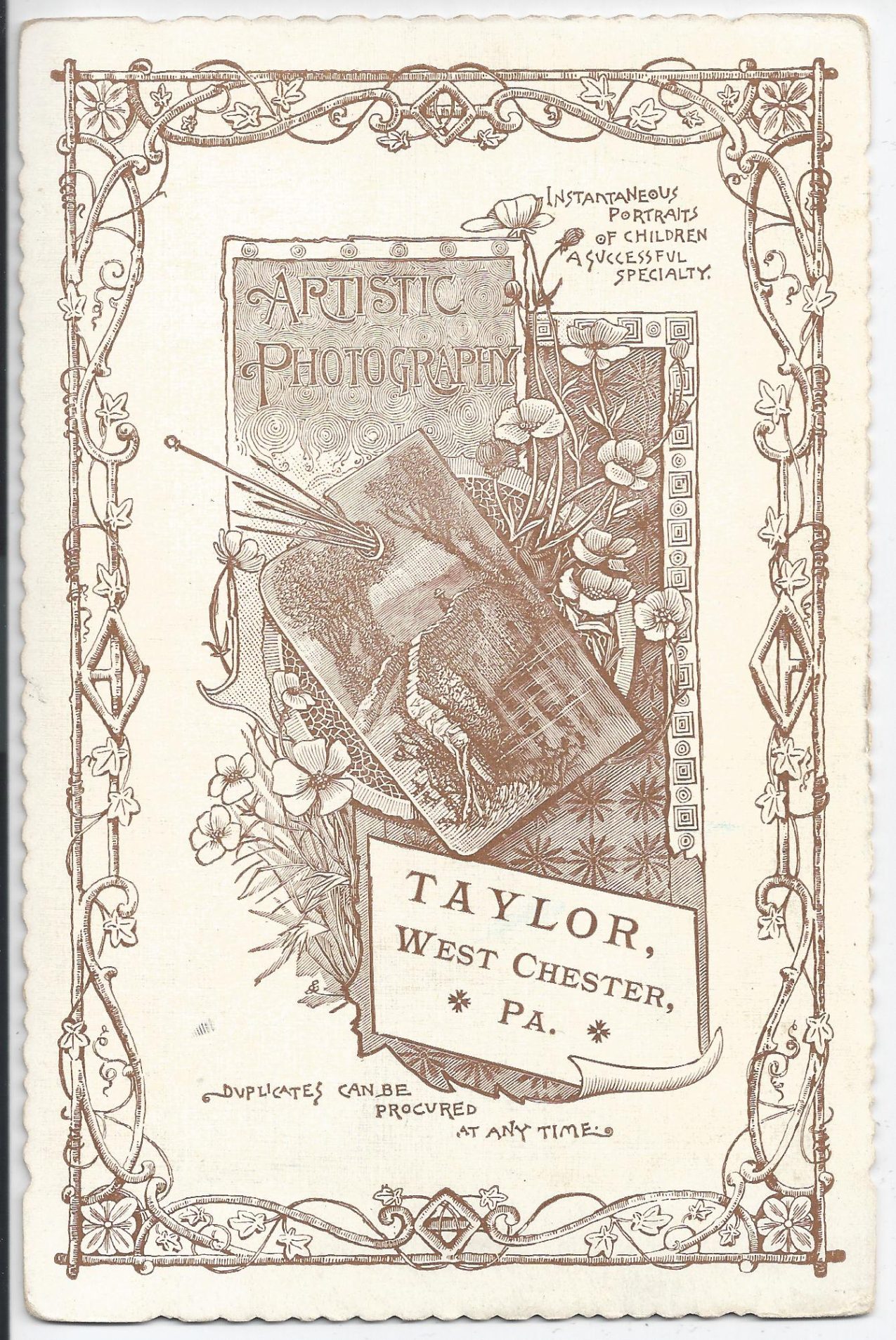Taylor Studio cabinet card imprint, ca. 1890